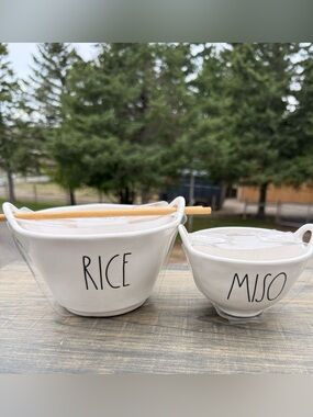 Rae Dunn Miso soup and Rice bowl set